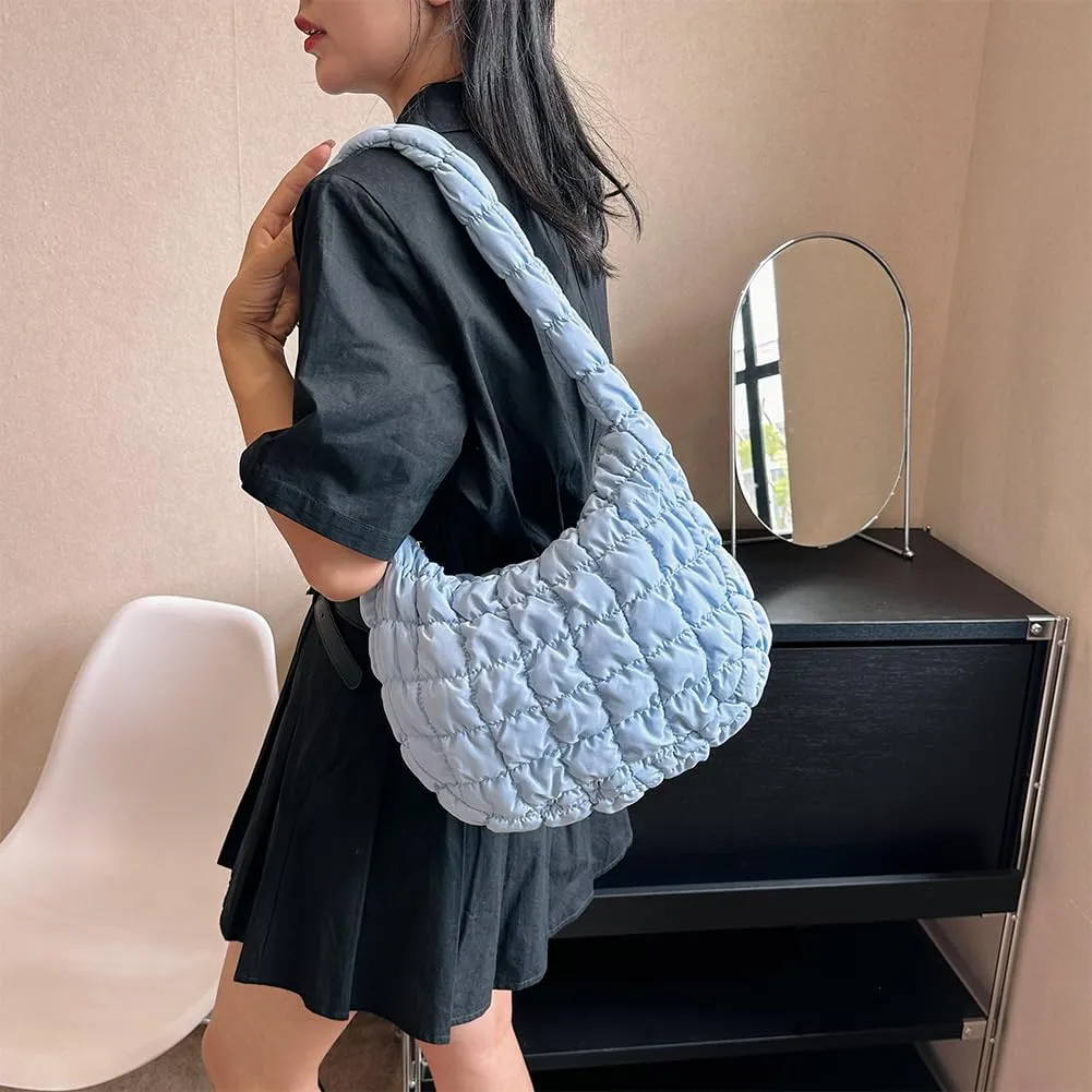 Puffer Tote Bag for Women Crossbody Bags Quilted Bags Fashion Cloud Large Hobo Quilted Handbags Puff Purse