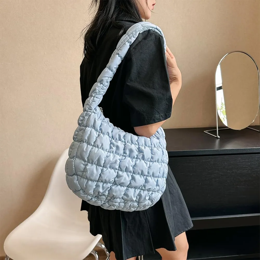 Puffer Tote Bag for Women Crossbody Bags Quilted Bags Fashion Cloud Large Hobo Quilted Handbags Puff Purse