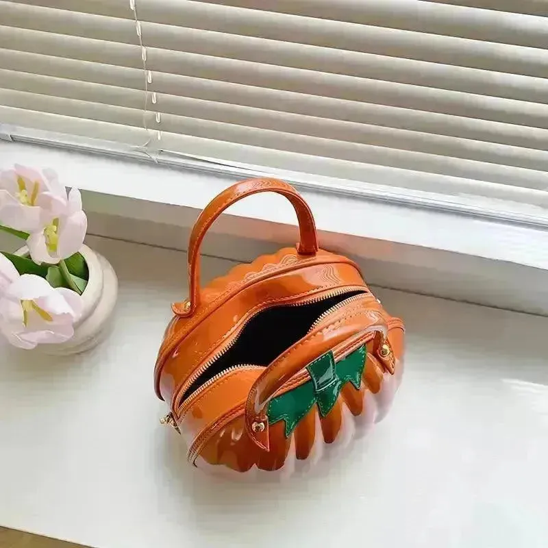 Pumpkin Shaped Satchel Novelty Crossbody Bag