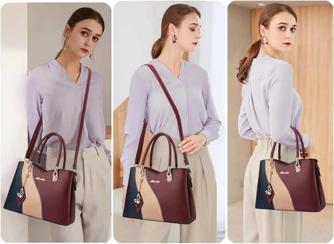 Purses and Handbags for Women Tote PU Leather Ladies Satchel Top Handle Crossbody Shoulder Bag