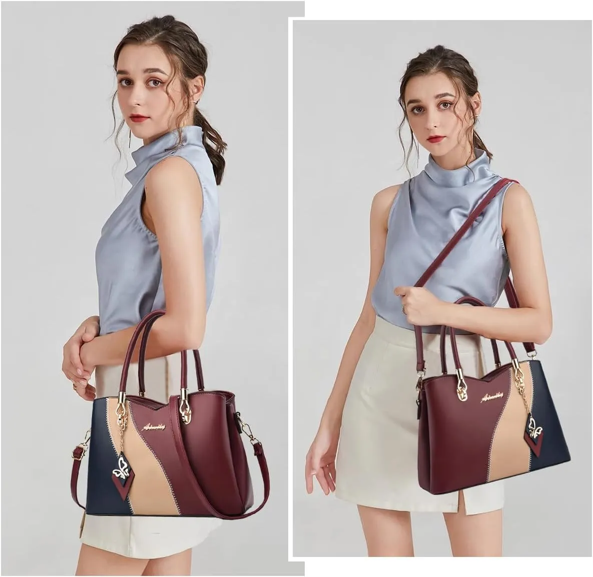 Purses and Handbags for Women Tote PU Leather Ladies Satchel Top Handle Crossbody Shoulder Bag