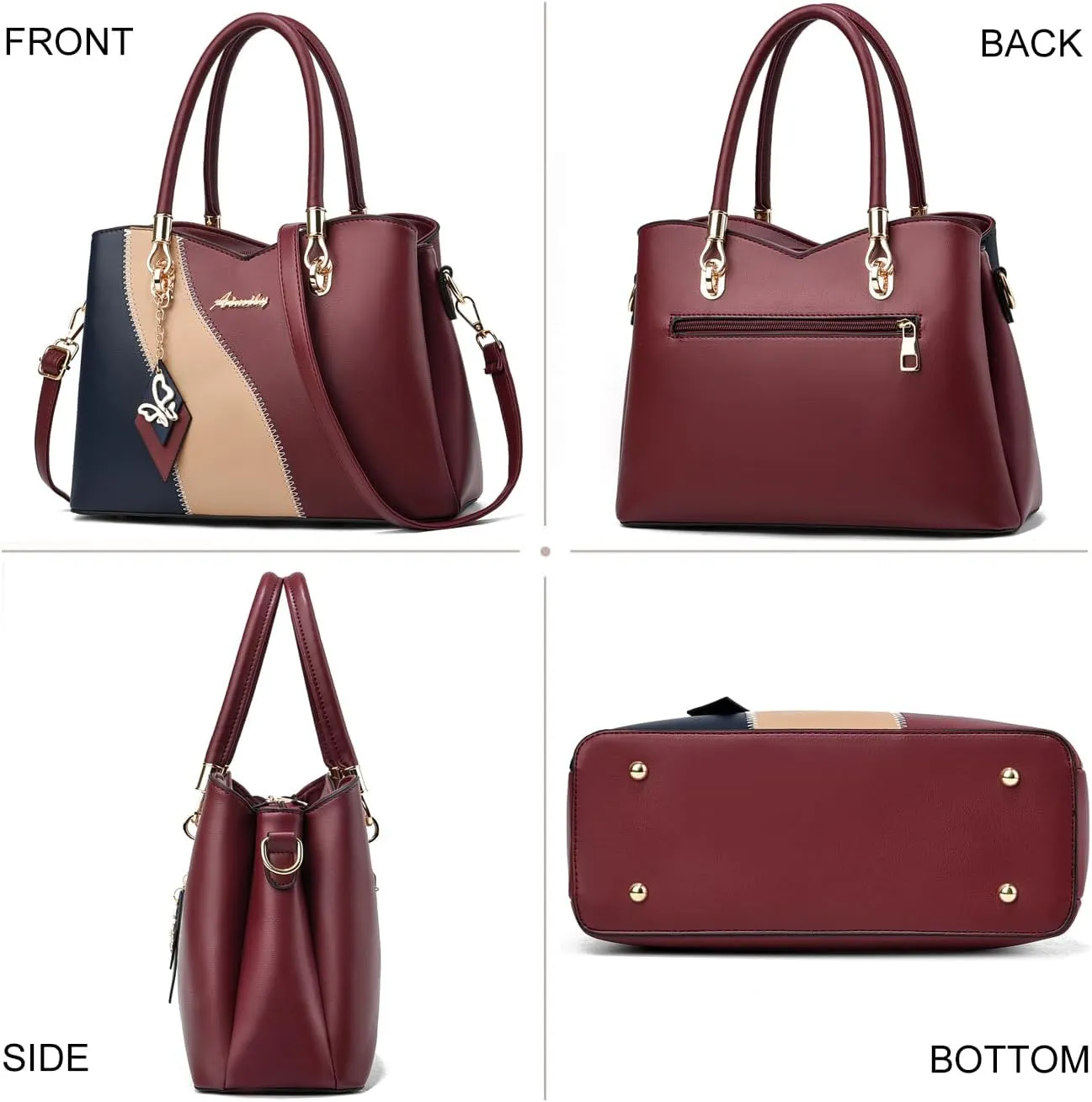 Purses and Handbags for Women Tote PU Leather Ladies Satchel Top Handle Crossbody Shoulder Bag