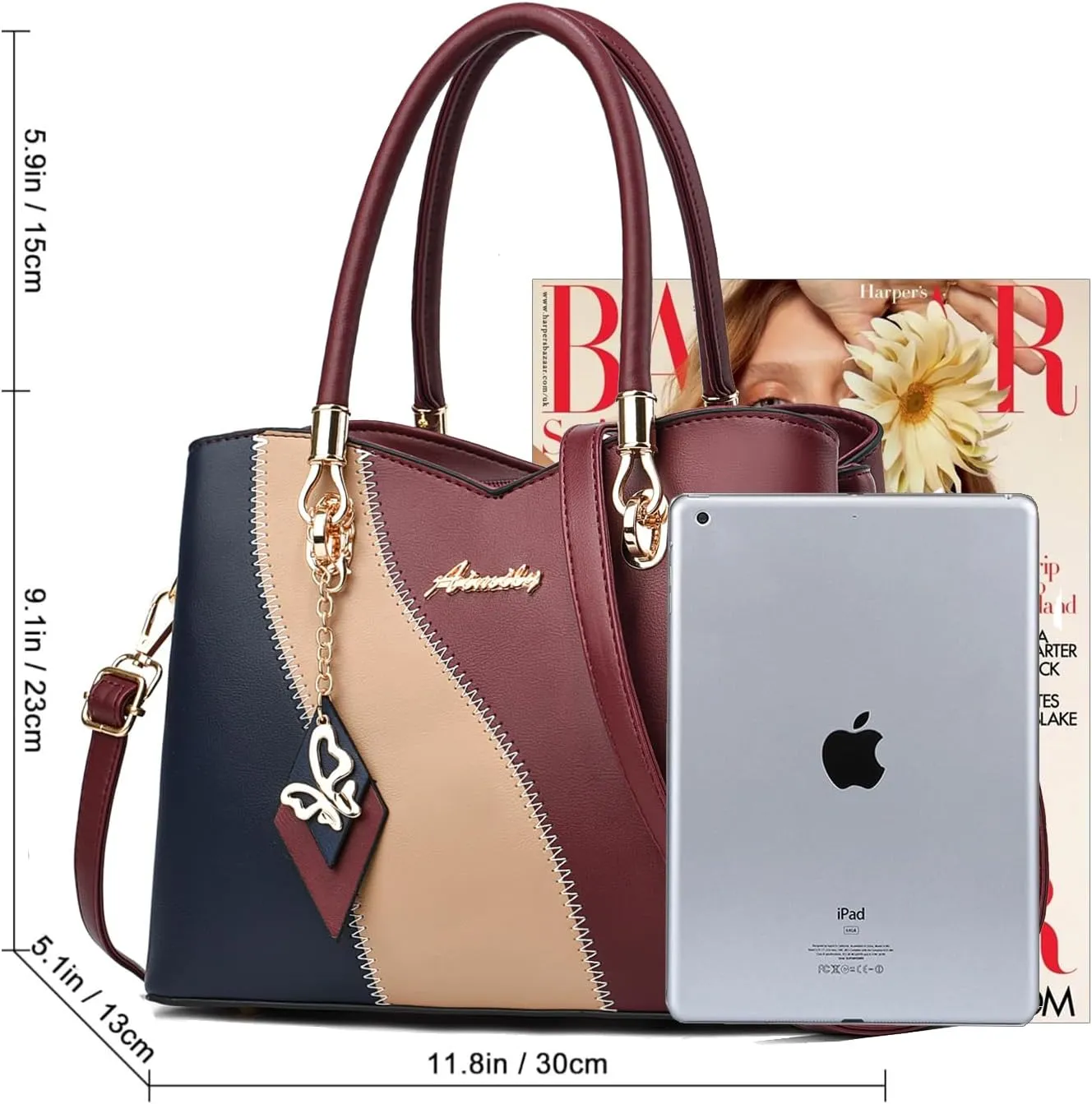 Purses and Handbags for Women Tote PU Leather Ladies Satchel Top Handle Crossbody Shoulder Bag