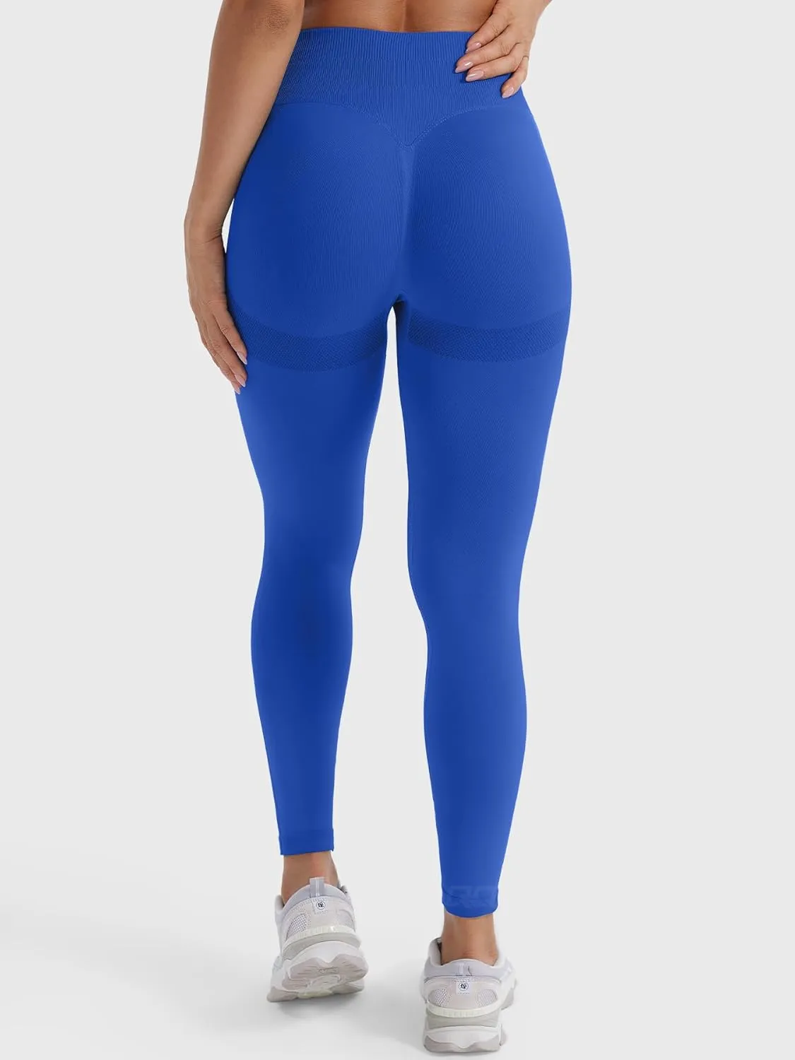 QOQ Womens High Waisted Seamless Workout Leggings Butt Lifting Gym Yoga Pants Booty Scrunch Vital Tummy Control Ruched Tights