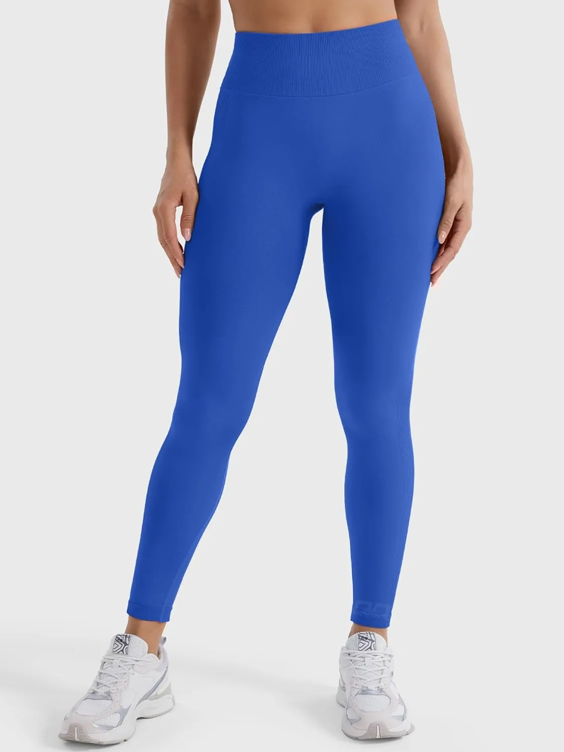 QOQ Womens High Waisted Seamless Workout Leggings Butt Lifting Gym Yoga Pants Booty Scrunch Vital Tummy Control Ruched Tights