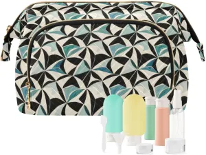 Quilted Makeup Bag for Travel with Padded Rectangular Design Spacious Capacity