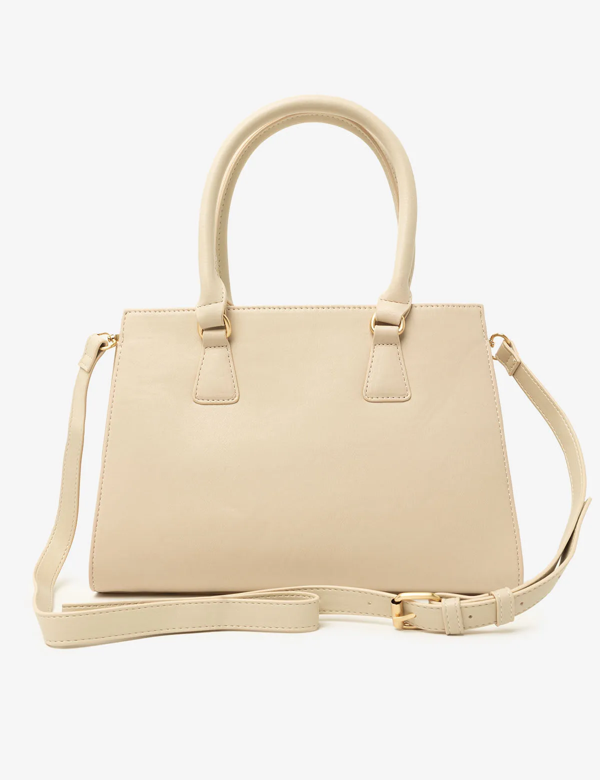 QUILTED V SATCHEL WITH CROSSBODY STRAP