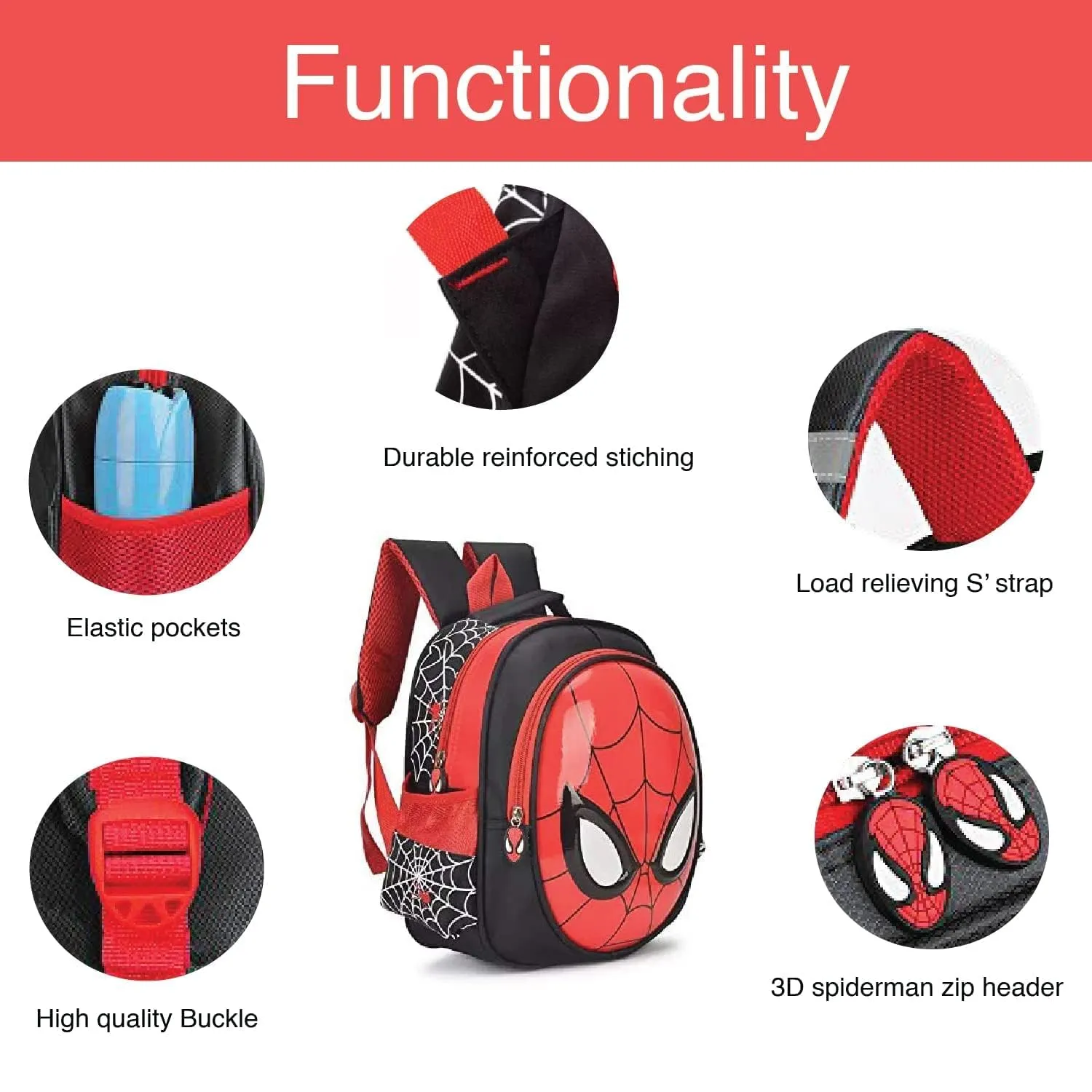 RABEEY 3-6 Year kids bags School Bags For Boys, Girls Spiderman Waterproof Backpacks Child Spiderman Book bag Kids Shoulder Bag Satchel Knapsack