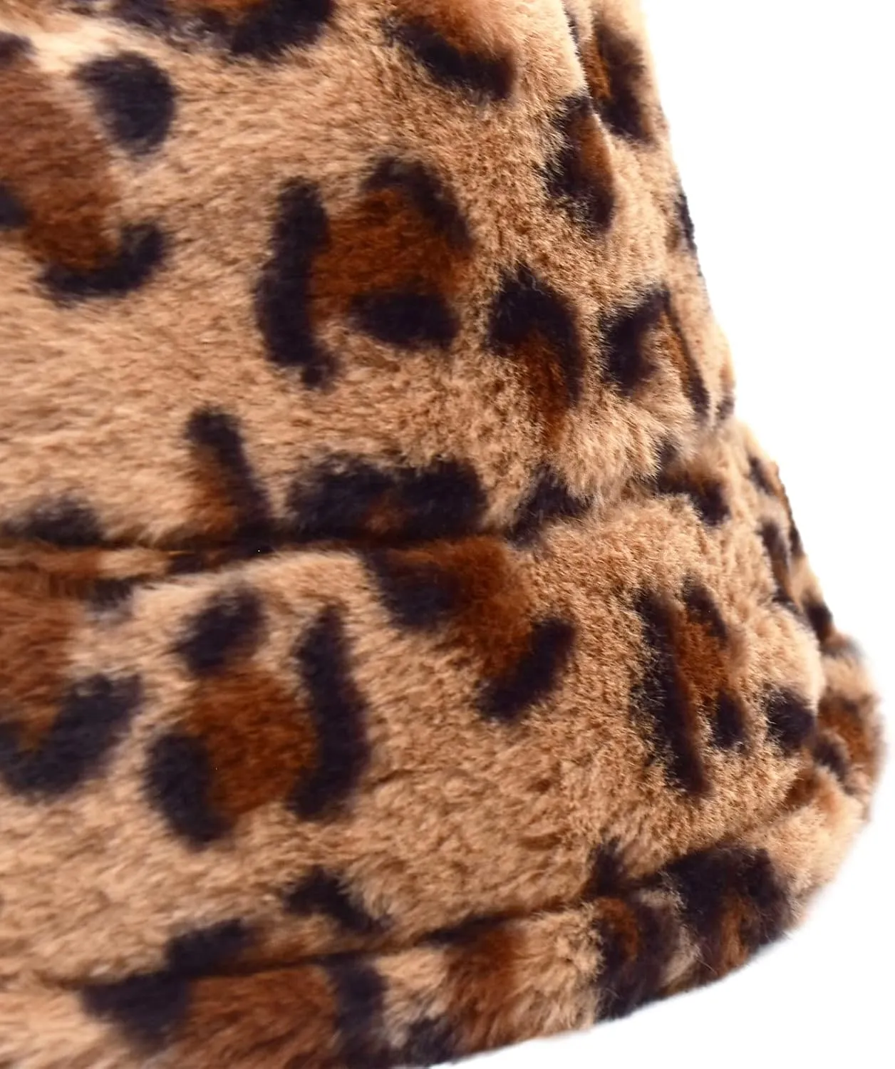 Ralcosuss Women Girls Milk Cow Print Faux Fur Bucket Hats Winter Outdoor Fluffy Warm Fisherman Caps