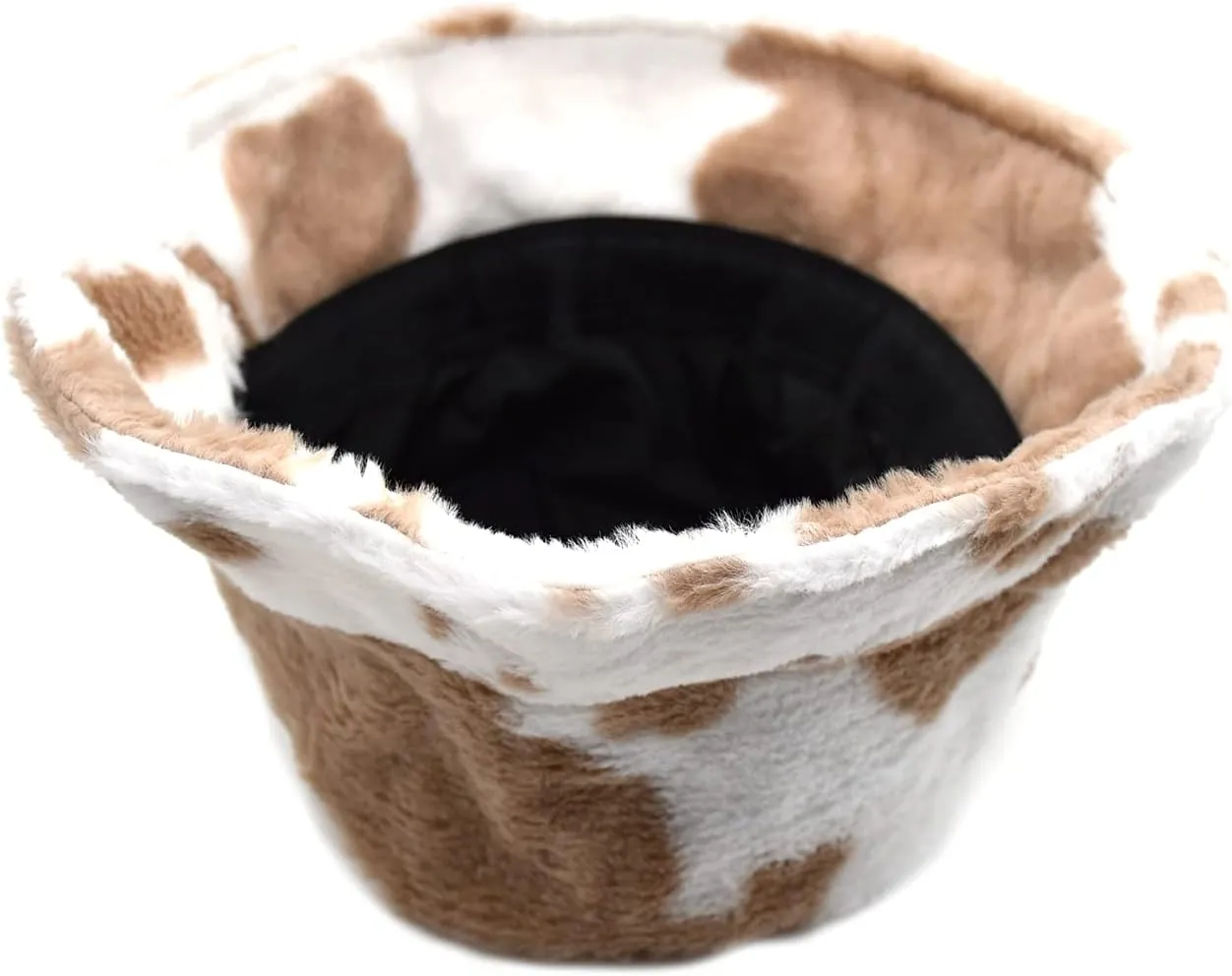 Ralcosuss Women Girls Milk Cow Print Faux Fur Bucket Hats Winter Outdoor Fluffy Warm Fisherman Caps