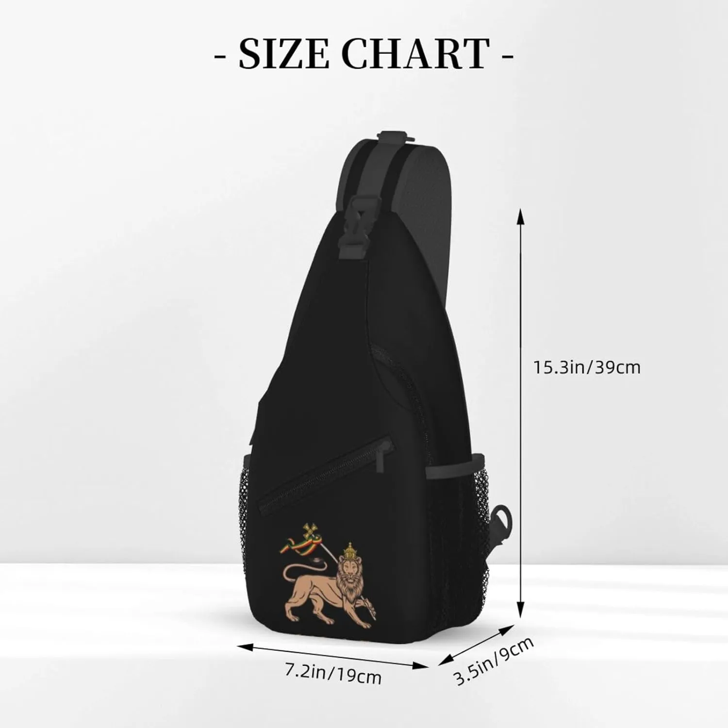 Rasta Lion Of Judah Sling Backpack Shoulder Chest Bag For Men Women Hiking Travel Crossbody Daypack