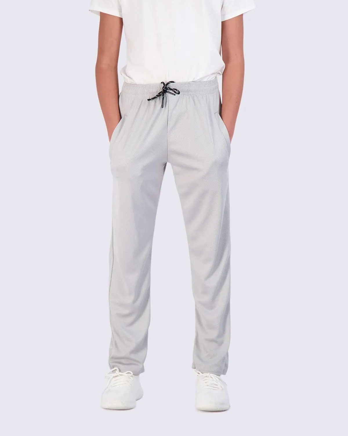 Real Essentials 3 Pack: Boys' Mesh Open Bottom Active Sweatpants with Pockets & Drawstring