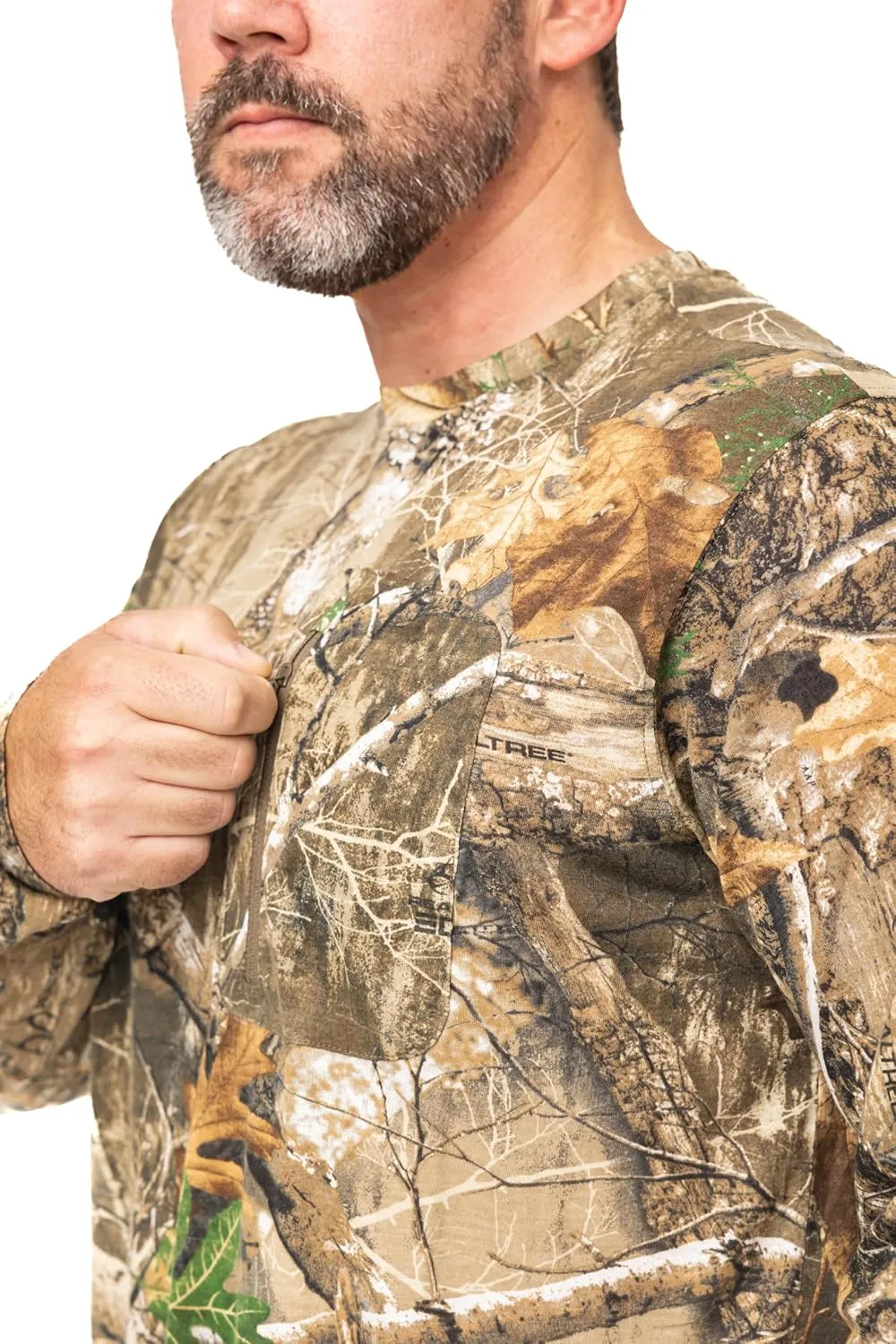 Realtree Men's Camo Shirt Long Sleeve Lightweight for Hunting, Fishing, Running, Hiking, or Camping
