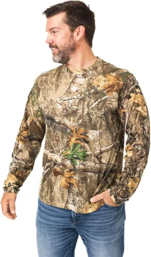 Realtree Men's Camo Shirt Long Sleeve Lightweight for Hunting, Fishing, Running, Hiking, or Camping