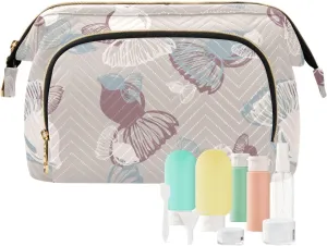 Rectangular Quilted Cosmetic Bag Spacious Travel Makeup Organizer Puffy Padding