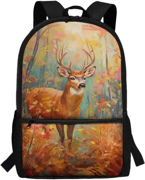 Reindeer Boys Backpack 10-12 Years Old School Students Brown School Rucksack for Boys Middle School Teenage Book Bags Back to School Satchel