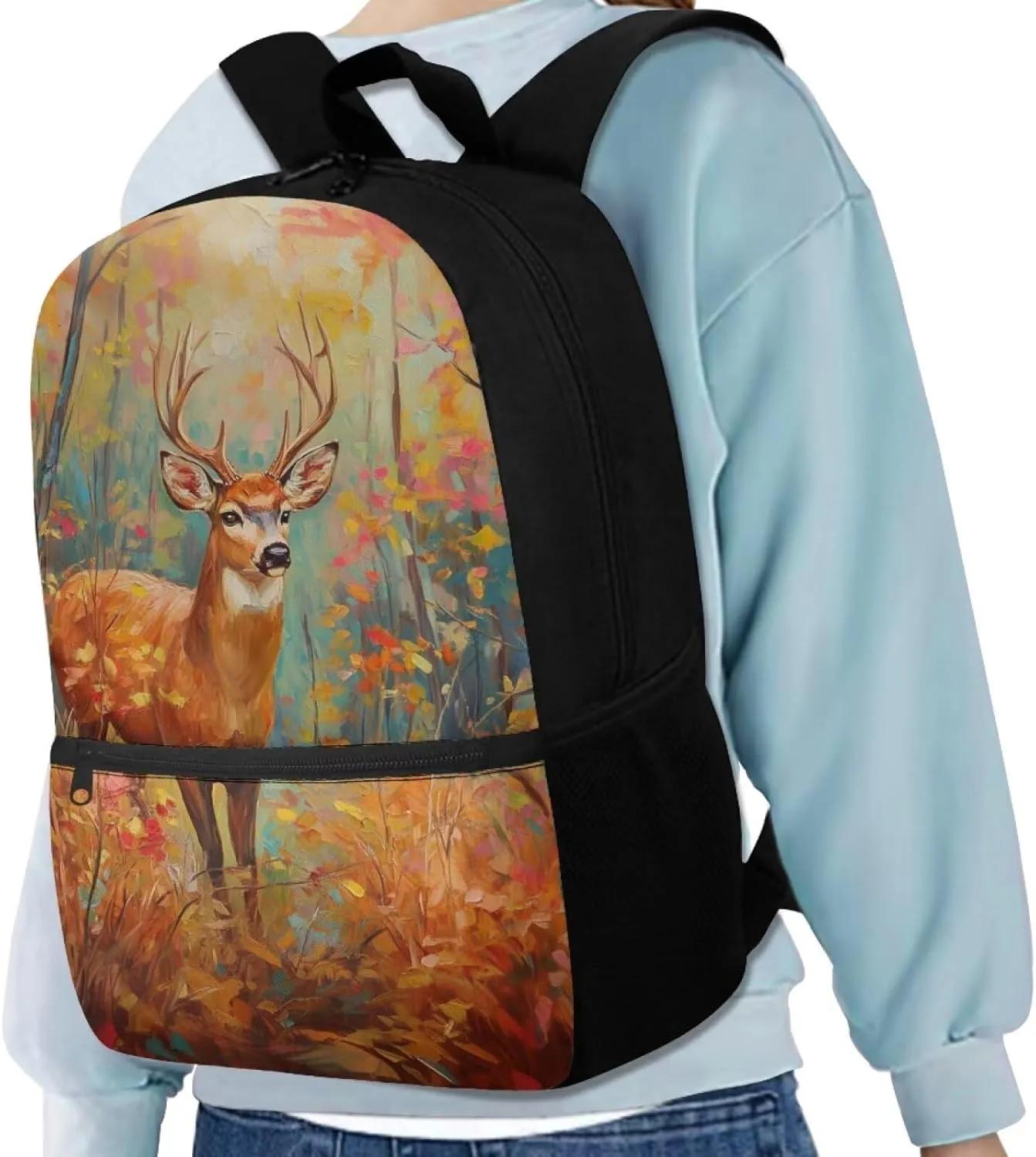 Reindeer Boys Backpack 10-12 Years Old School Students Brown School Rucksack for Boys Middle School Teenage Book Bags Back to School Satchel
