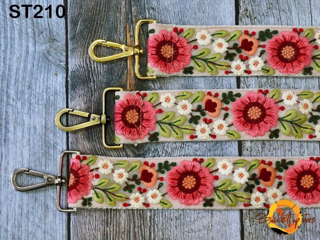 Replacement Handbag Strap  Gift for Friend Embroidered Camera Strap Crossbody Boho Strap for Purses Bag Embroidery Adjustable Guitar Strap