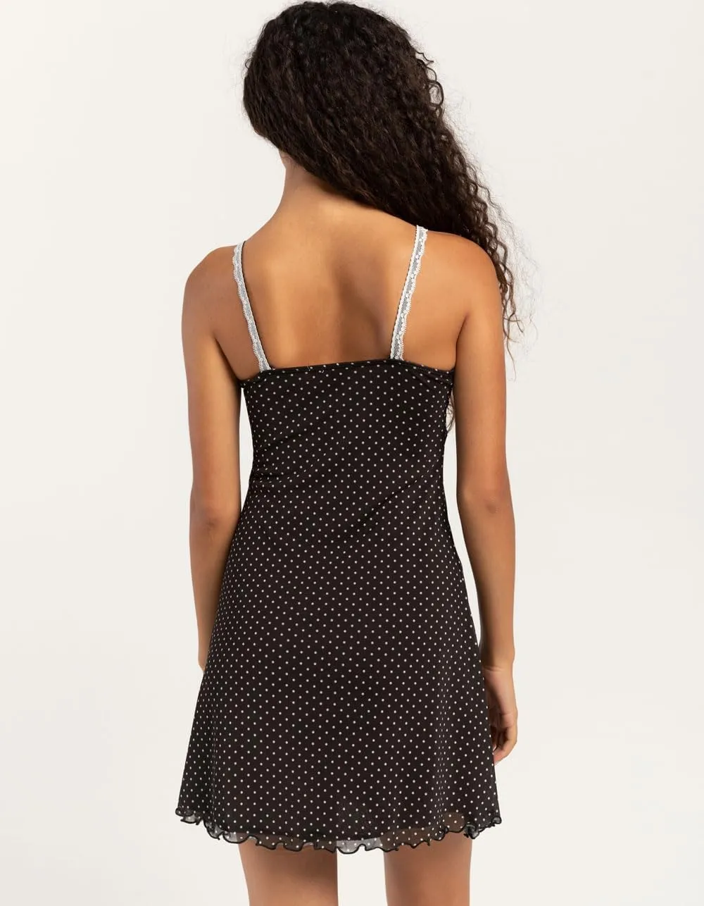 Rsq Womens Polka Dot Mesh Slip Dress
