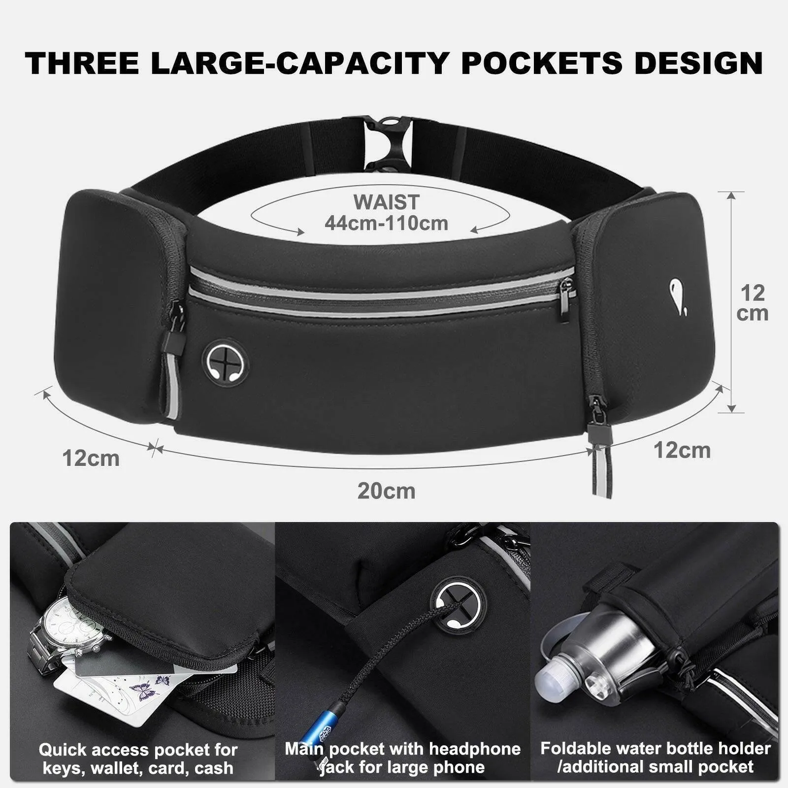 Running Bum Bag with Bottle Holder