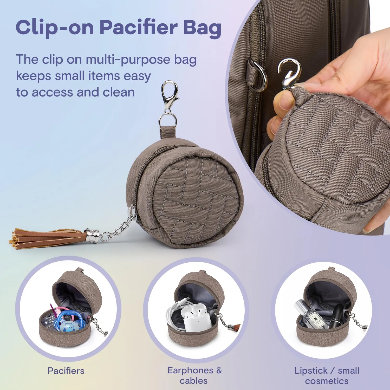 RUVALINO Diaper Bag Backpack, Multifunction Travel Pack Maternity Baby Changing Bags, Large Capacity, Waterproof, Khaki