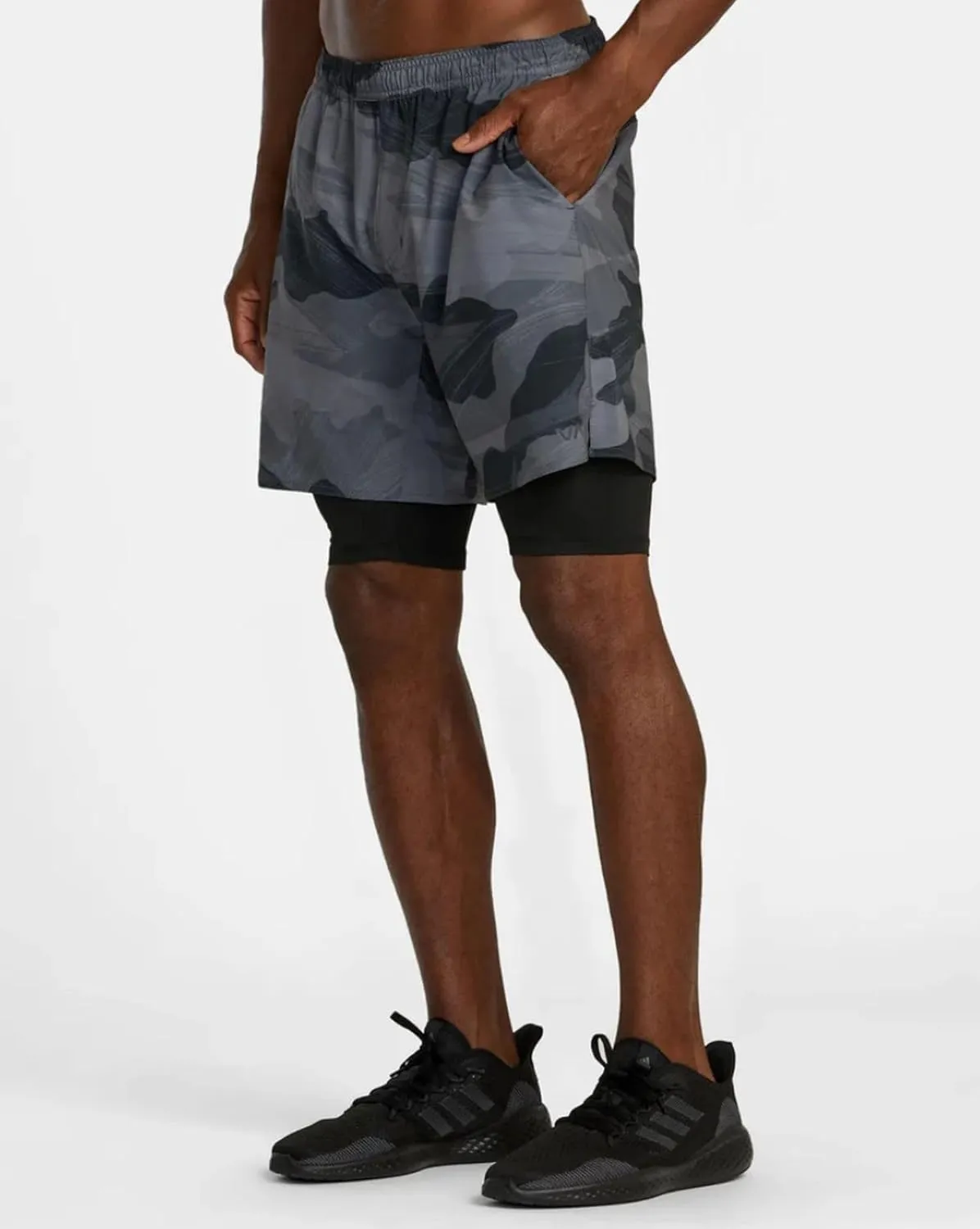 RVCA Sport Men's 17" Yogger Train 2 in 1 Workout Shorts with Compression Liner