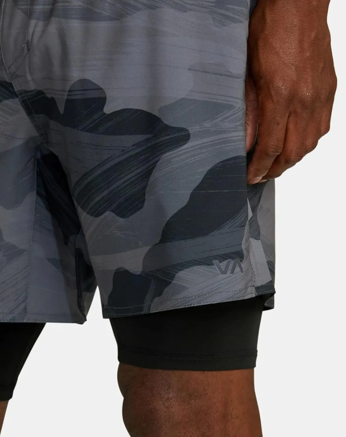 RVCA Sport Men's 17" Yogger Train 2 in 1 Workout Shorts with Compression Liner