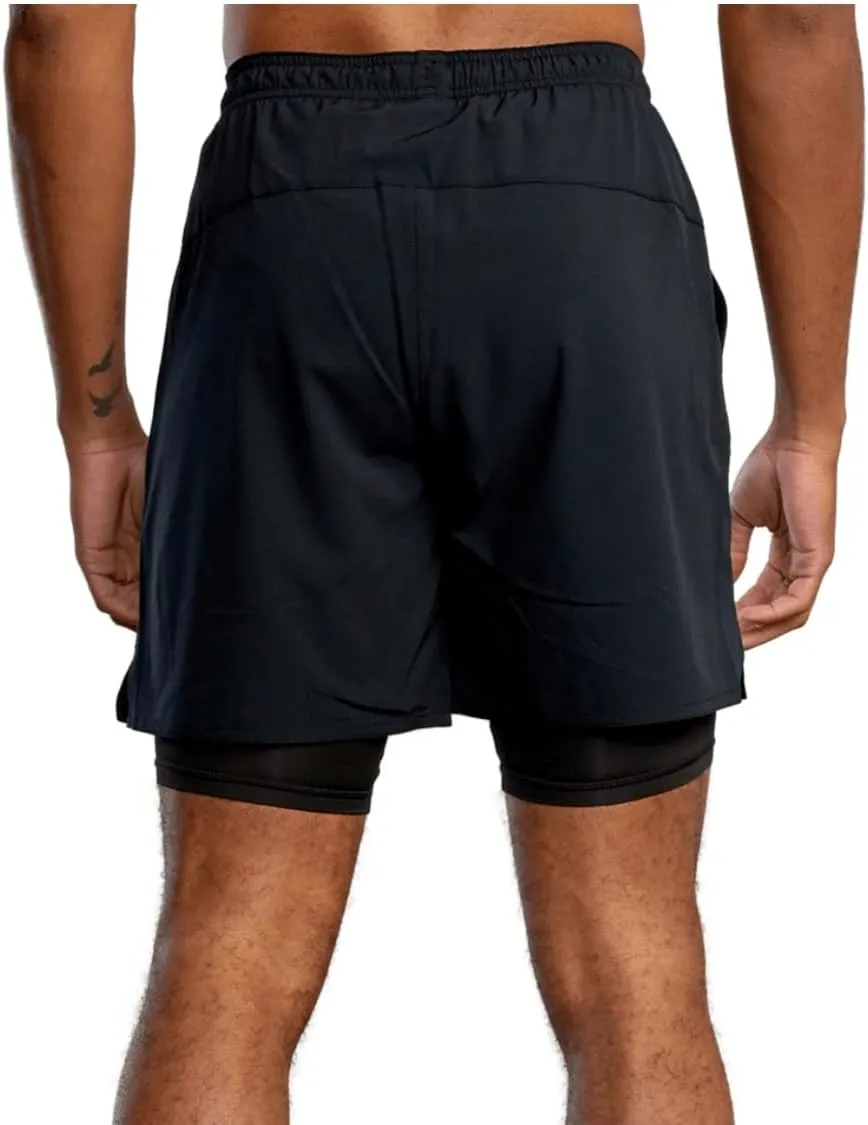 RVCA Sport Men's 17" Yogger Train 2 in 1 Workout Shorts with Compression Liner