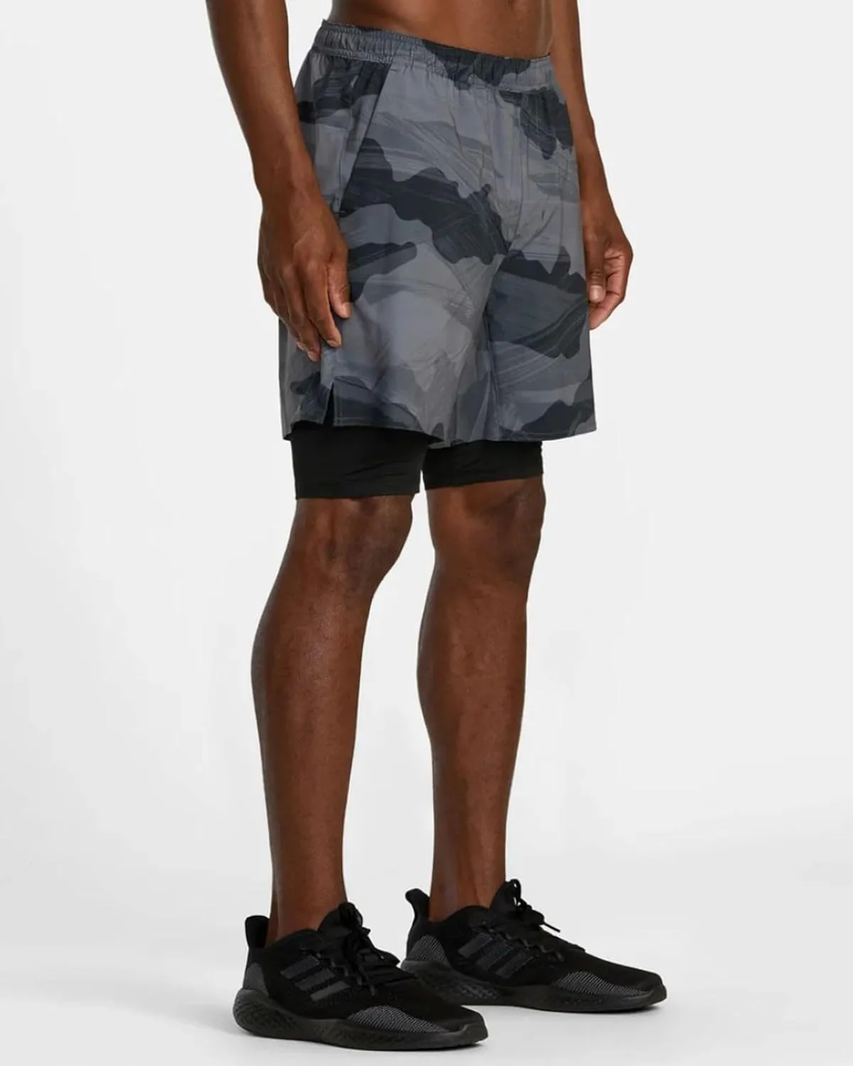 RVCA Sport Men's 17" Yogger Train 2 in 1 Workout Shorts with Compression Liner