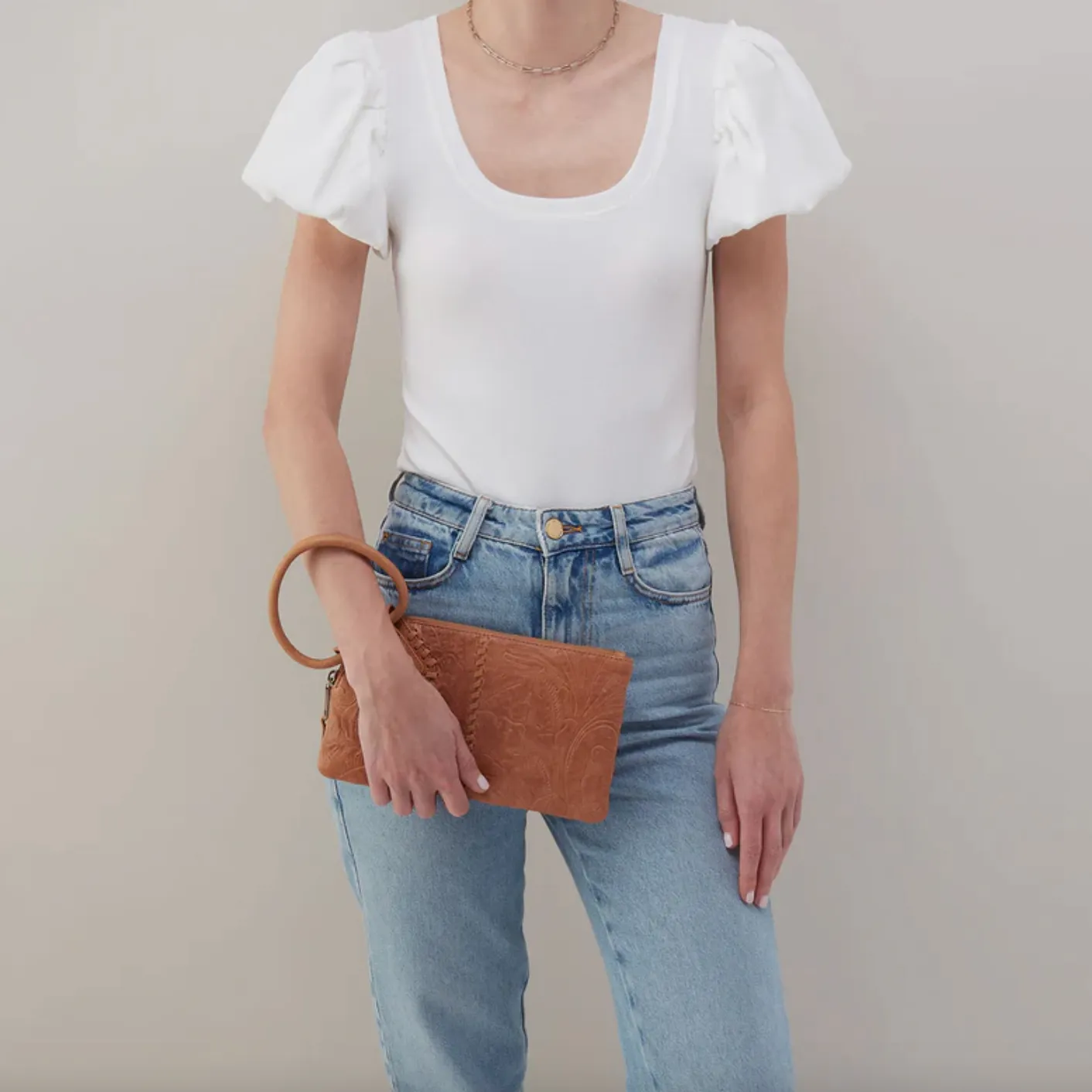 Sable Wristlet | Tooled Embossed Leather