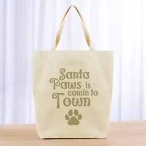 Santa Paws Tote Bag - khaki