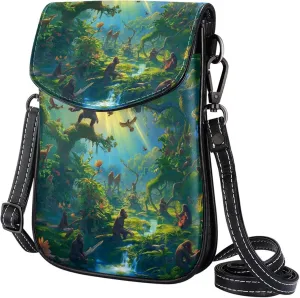 Satchel Bag Animal Monkeys Purse Crossbody Leather Messenger Bag For Women