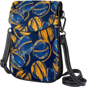 Satchel Bag Basketball Pattern Sketch Purse Crossbody Leather Messenger Bag For Women