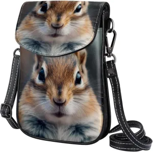 Satchel Bag Chipmunk Cute Animal Purse Crossbody Leather Messenger Bag For Women
