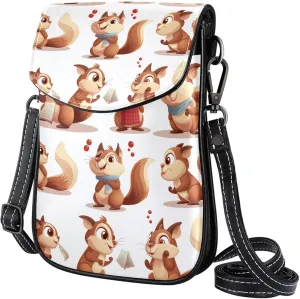 Satchel Bag Cute Chipmunk Set Purse Crossbody Leather Messenger Bag For Women