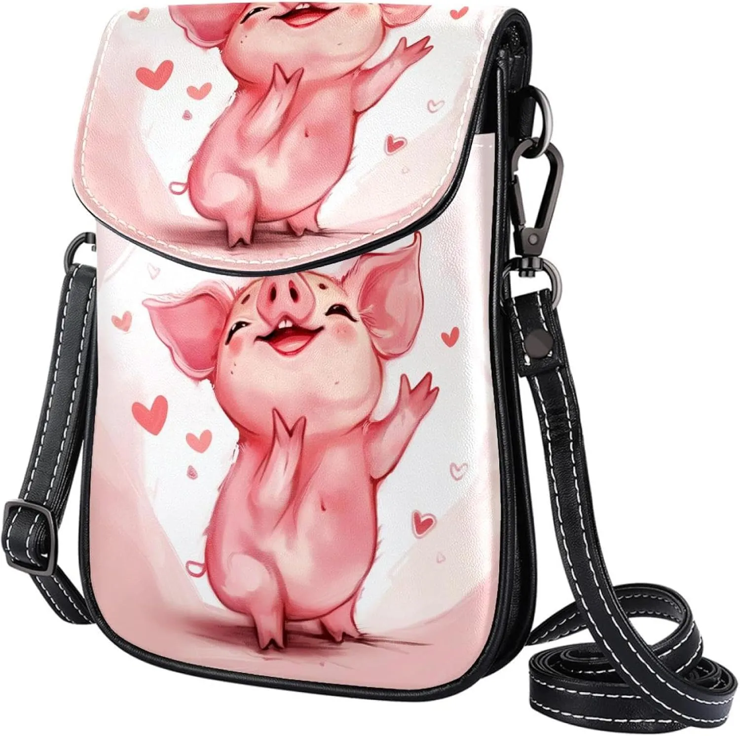 Satchel Bag Cute Pig Purse Crossbody Leather Messenger Bag For Women