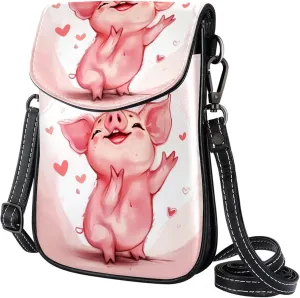 Satchel Bag Cute Pig Purse Crossbody Leather Messenger Bag For Women