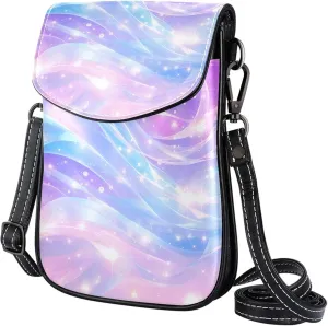 Satchel Bag Rainbow Stars Glittered Universe Purse Crossbody Leather Messenger Bag For Women