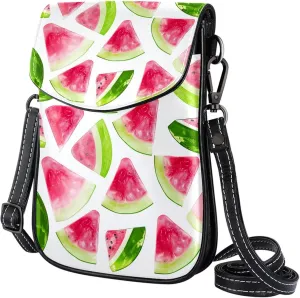 Satchel Bag Watermelon Slices Patterns Purse Crossbody Leather Messenger Bag For Women