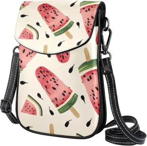 Satchel Bag Watermelons Slice Patterns Purse Crossbody Leather Messenger Bag For Women