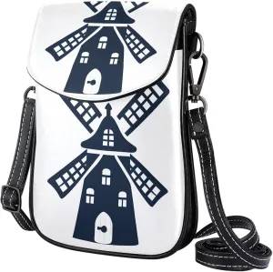 Satchel Bag Windmill Purse Crossbody Leather Messenger Bag For Women
