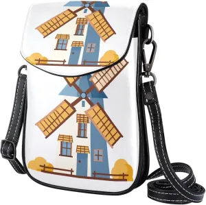 Satchel Bag Windmill Purse Crossbody Leather Messenger Bag For Women