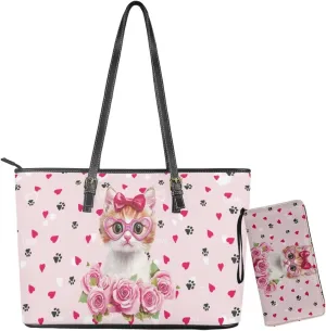 Satchel Handbags Saddle Purse Matched Zipper Wallet Womens 2 Pcs