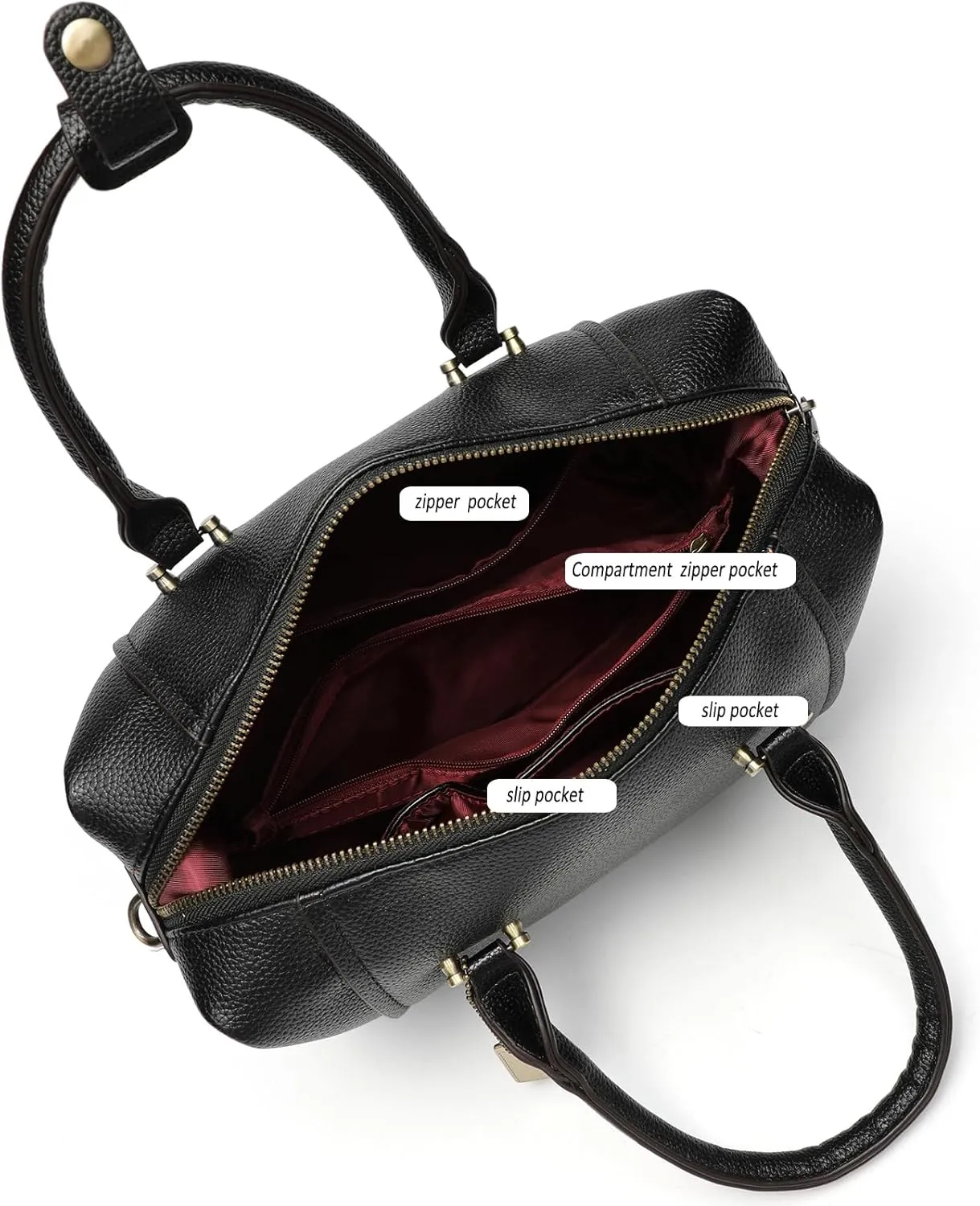 Satchel Purses for Women Leather Tote Bag Boston Handbags Women's Top Handle Bags for work and daily