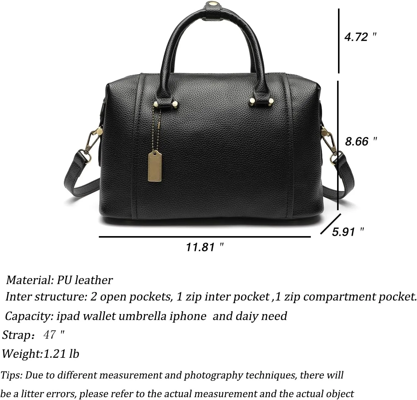 Satchel Purses for Women Leather Tote Bag Boston Handbags Women's Top Handle Bags for work and daily