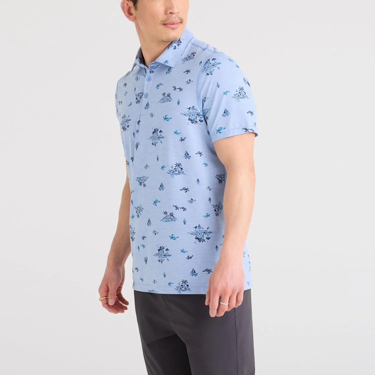 SAXX Underwear Co. Men's Droptemp All Day Cooling Polo Quick-Dry and Moisture-Wicking