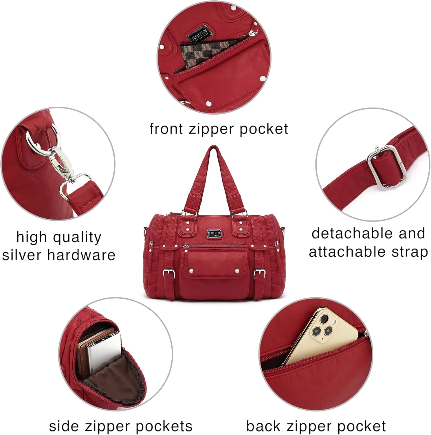 Scarleton Purses for Women Large Hobo Bags Satchel Handbags for Women Top Handle Shoulder Bag Tote Vegan Leather, H1485