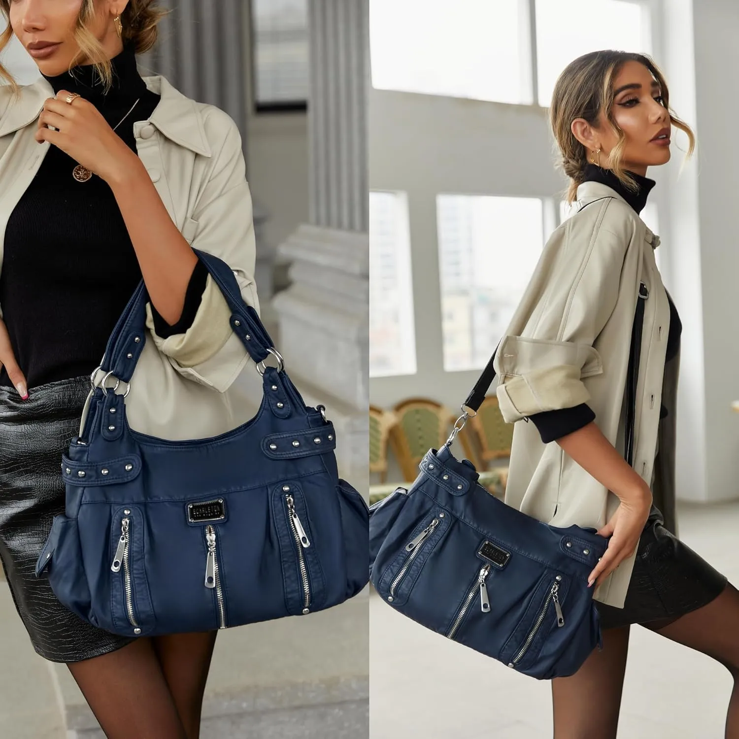 Scarleton Purses for Women Large Hobo Bags Washed Vegan Leather Shoulder Bag Satchel Tote Top Handle Handbags, H1292