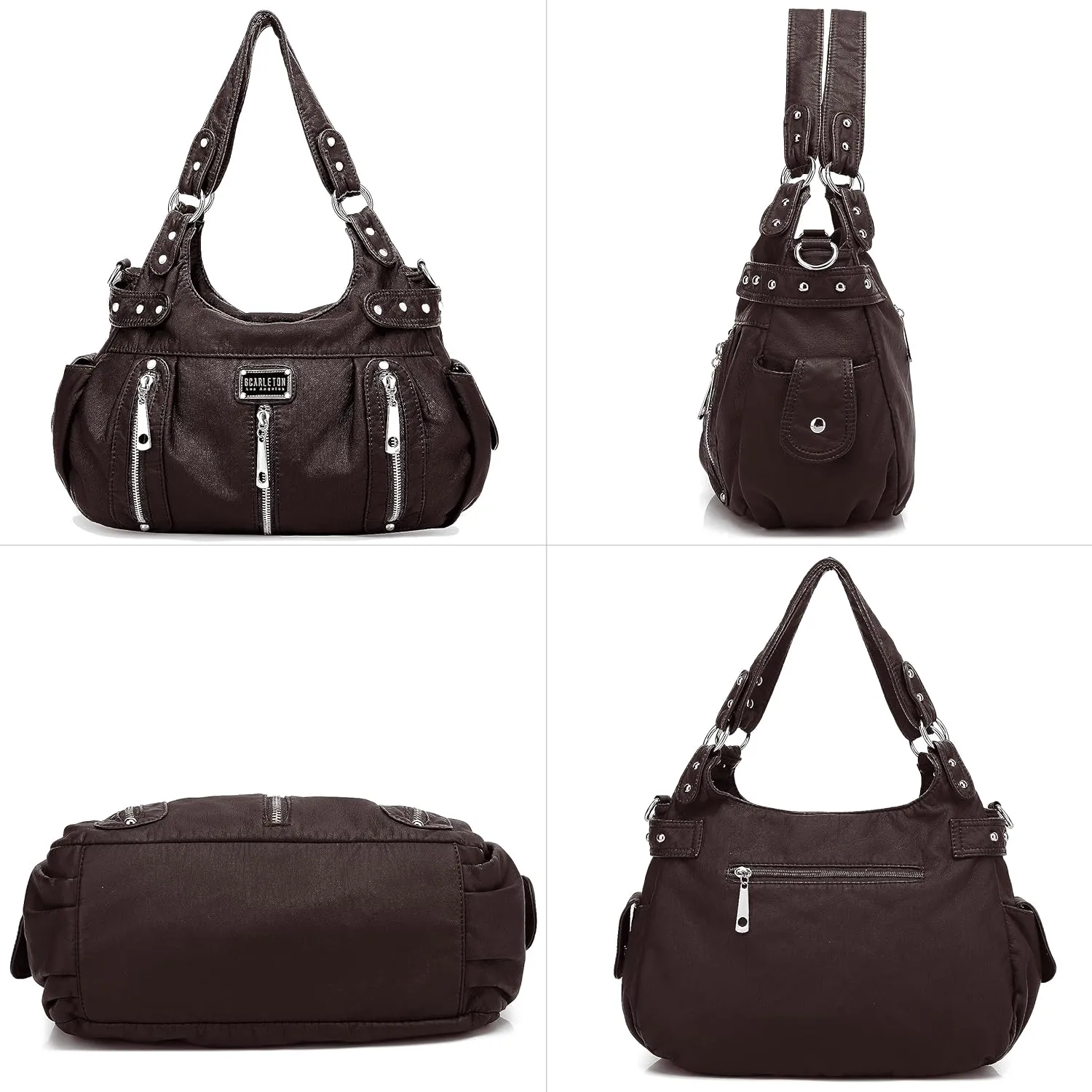 Scarleton Purses for Women Large Hobo Bags Washed Vegan Leather Shoulder Bag Satchel Tote Top Handle Handbags, H1292