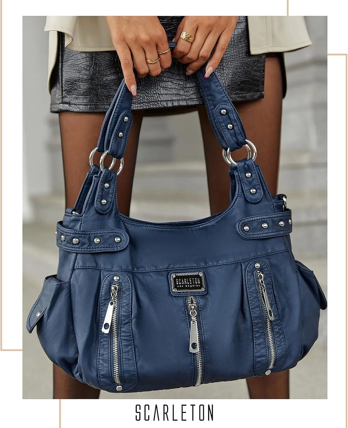 Scarleton Purses for Women Large Hobo Bags Washed Vegan Leather Shoulder Bag Satchel Tote Top Handle Handbags, H1292
